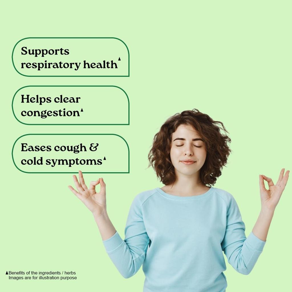 Organic India Breathe Free 60 Veg Capsules for Respiratory Comfort, Congestion Relief and Lung Support, Natural Herbal Formula