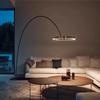Italian Arc Floor Lamp Gold Black LED Fishing Ring Light Creative Loft Sofa Living Room Bedroom Corner Dinner Standing Lamp