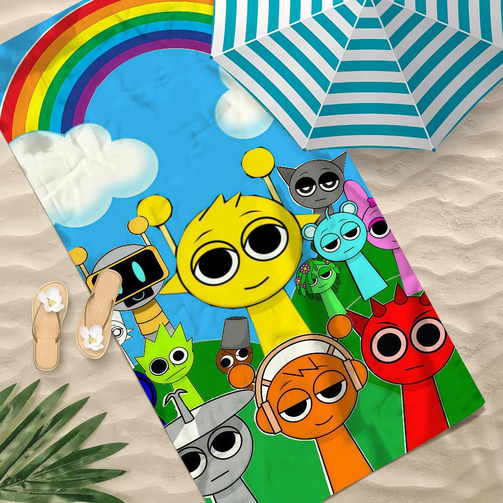 Neues S-sprunki Spiel K-kids Handtuch Strandtuch Übergröße Schnelltrocknendes Handtuch Saugfähig Weich Schwimm Strandtücher für Männer Frauen