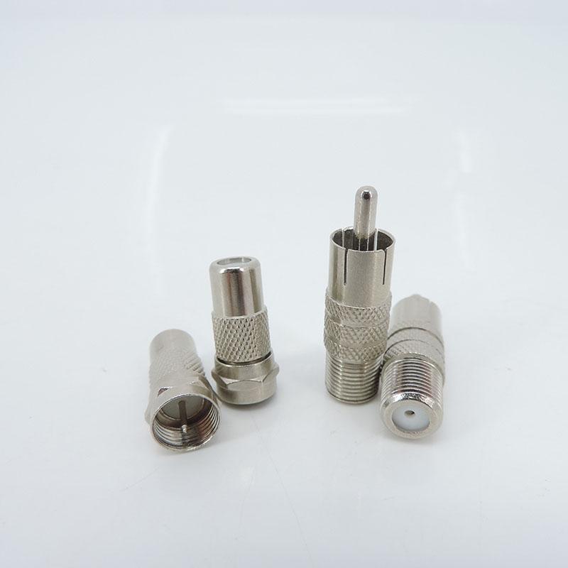 10pcs F Type male Female To RCA Male female jack plug Connector Silver RF Adapter Coax Coaxial Converter metal