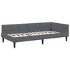 Corner Bed Frame with Headboard Dark Grey 100 Cm X 200 Cm Velvet