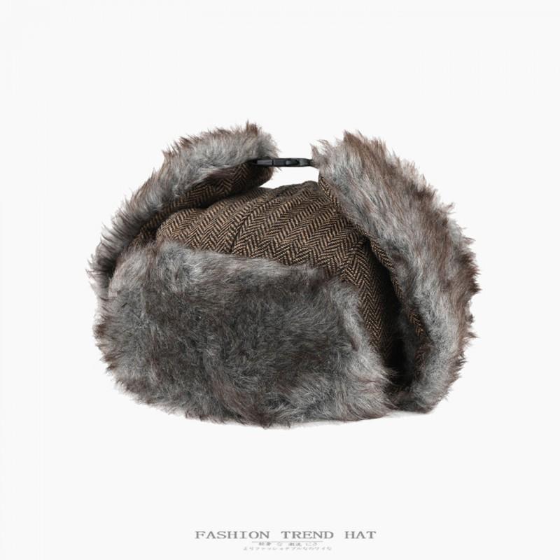 Unisex Warm Fleece Lined Military Style Hat With Ear Flaps Winter Outdoor Cap Cold Weather