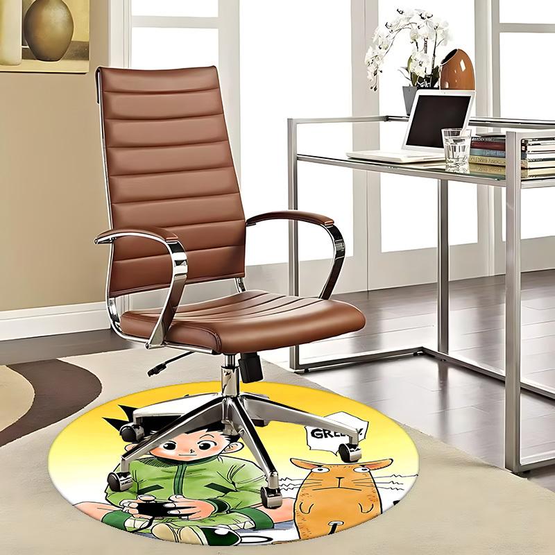 

1pc Anime Cartoon Design Round Carpet - Office Chair Mat, Non-Slip Rug for Home Decor, Living Room, Bedroom, Game Room, Dormitory Flooring, Seasonal G 80cm by 80cm