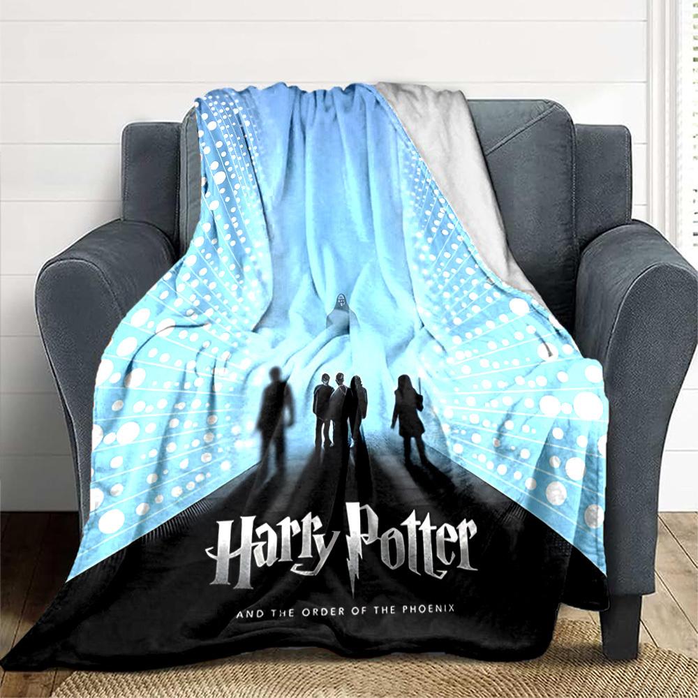 1pc Harry Potter Flannel Throw Blanket - HD Printed Lightweight Soft Warm All-Season Blanket for Sofa, Bed, Travel, Camping 018