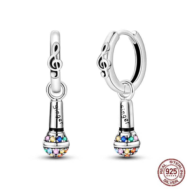 New 925 Sterling Silver Hope Rainbow Flower Earrings For Women Sparkling Colored Zircon Star Koi Earrings Party Jewelry