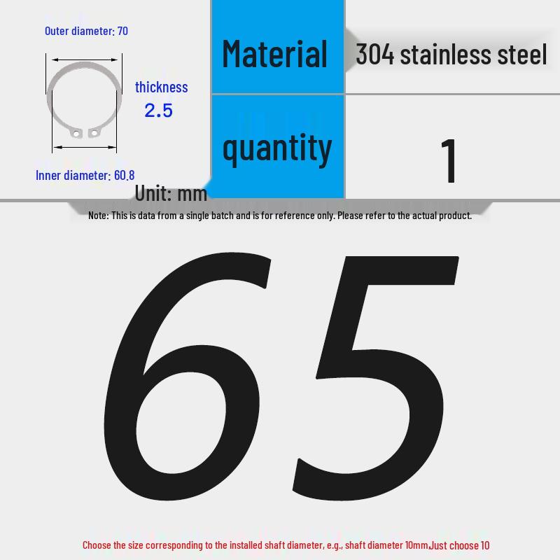 304 Stainless Steel Snap Ring for 3-200 Bearing
