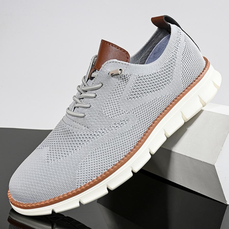 

Large size 48 British casual men s shoes fashion trend fly-woven surface breathable lightweight sports loafers tide 48 світло-сірого кольору