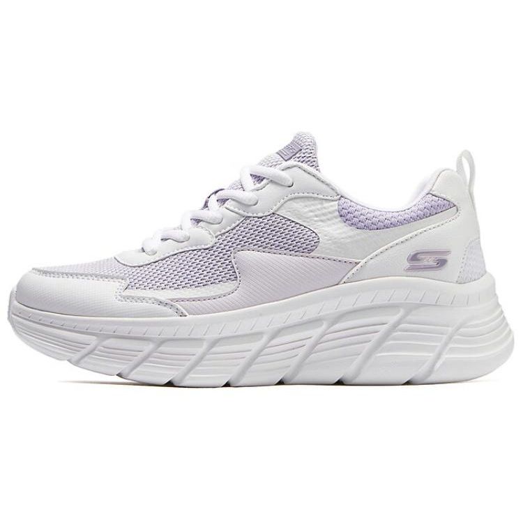 Skechers Women Purple White Low Top Casual Shoes Mesh Round Toe Lace Up 117387-LVMT 36