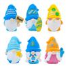2 Pcs Mini Summer Gnome Figurines Beach Resin Gnomes Miniature Figures for Pool Party Favors DIY Cake Decoration Fairy Garden Home Decor