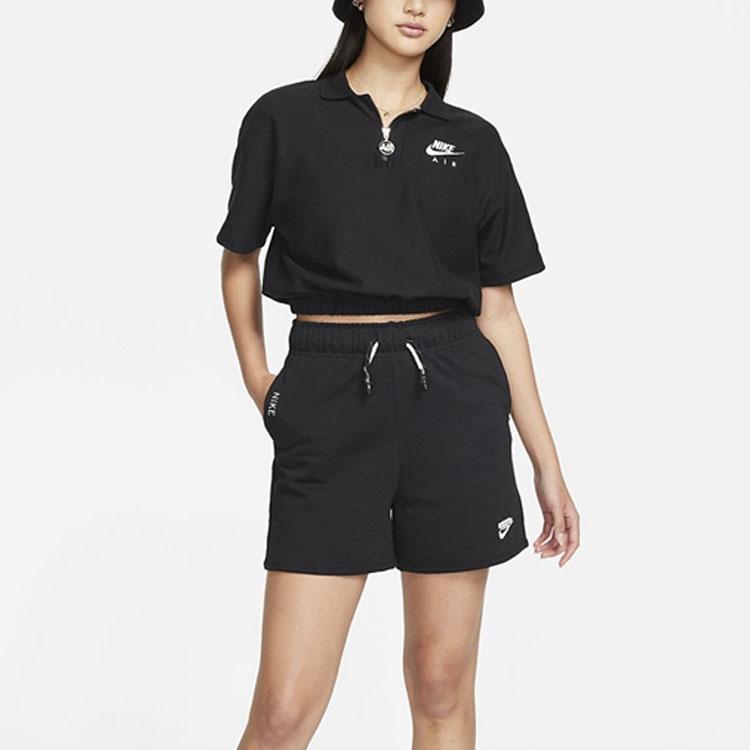 Nike Breathable Elastic Waist Solid Logo Knitted Shorts Women shorts Black DM6526-010