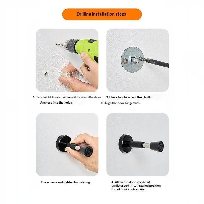 Hydraulic Buffer Door Stopper Wall Mounted Silent Non-Slip Door Bumper for Home Living Room Dining Room Doors