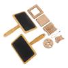 Wool Blending Board Carding Brush Set Wooden Yarn Ruler Density Ruler Angle Meter Brush Chain Set