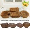 Multistyle Imitation Rattan Obstschale Retro Geflochten Handgehalten Kreatives Haus Süßigkeitenverpackung Aufbewahrung Rattan Geflochten Teetablett