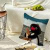 Happy P-Pingu Penguin Square Double-Sided printed Pillow Case Bedroom Bedside Pillow Sofa Cushion Cover