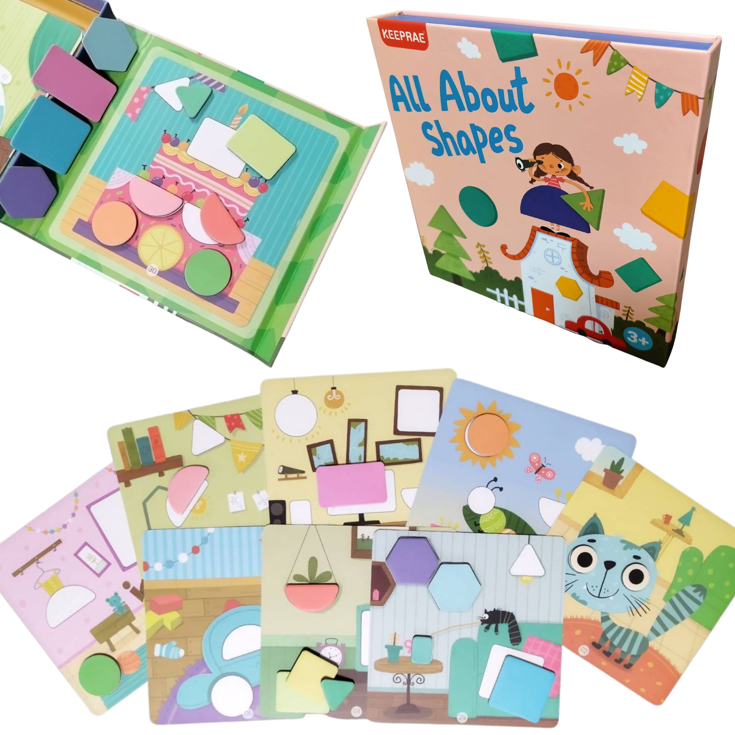 

(KEEPRAE) Montessori Puzzle: Fun on the Go, Educational Magnetic Toy for Thinking Training (Shape Puzzle, Tangram, Shape Matching, Ages 3 and Up)