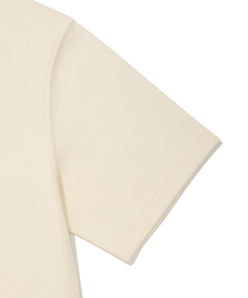 WACKY WILLY Sweat Collar Short Sleeve T-Shirt Cream