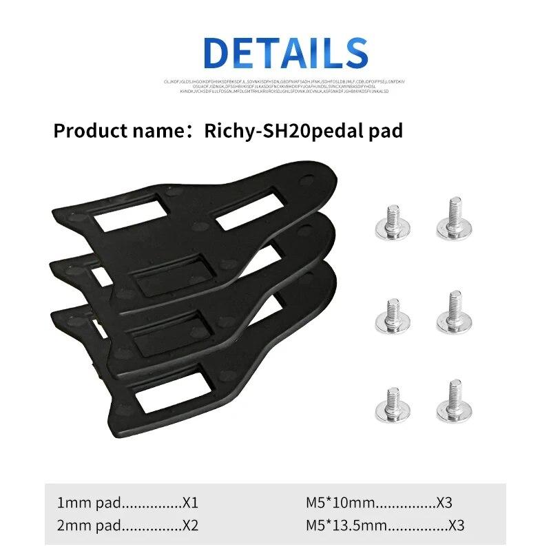 Rrskit SM-SH20 Cleat Spacer SH20 SPD-SL Pedal Clamp Spacers And Bolt Set SM SH20 Cleats Spacer For SHIMANO Road Cycling Shoe for spd pedal pad