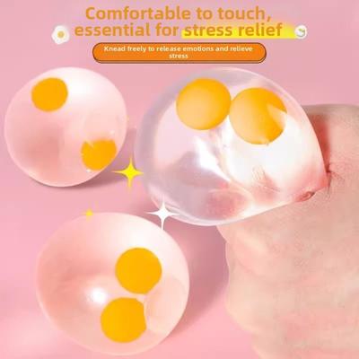 Soft Egg Squeeze Toys Double Egg Yolk Decompression Pinch Balls For Kids Adults Gift