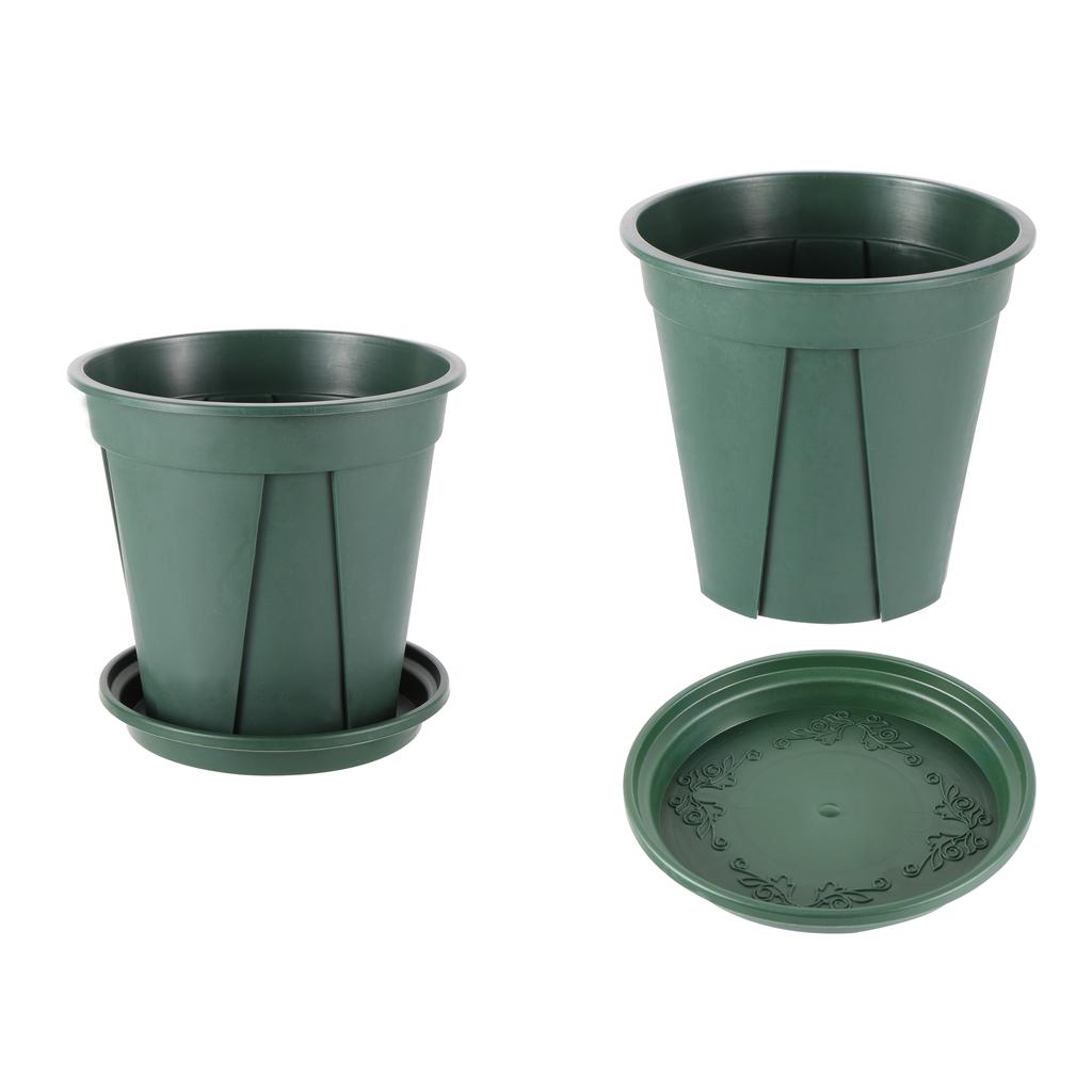 5pcs Home Garden Pots with Tray Planters Flower Plant Pots Multi Color Flower Seedling Nursery Pots with Tray for Outdoor Indoor