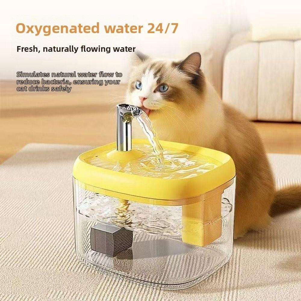USB Powered Auto Filter Fountain 1.5L Capacity Pet Water Feeder Multi-Pet Household