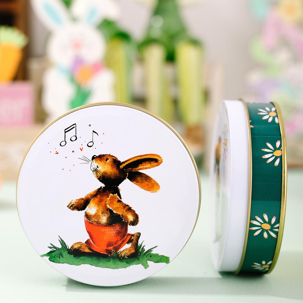 Easter Decorations, Creative Cartoon Bunny Candy Box, Tin Storage Box
