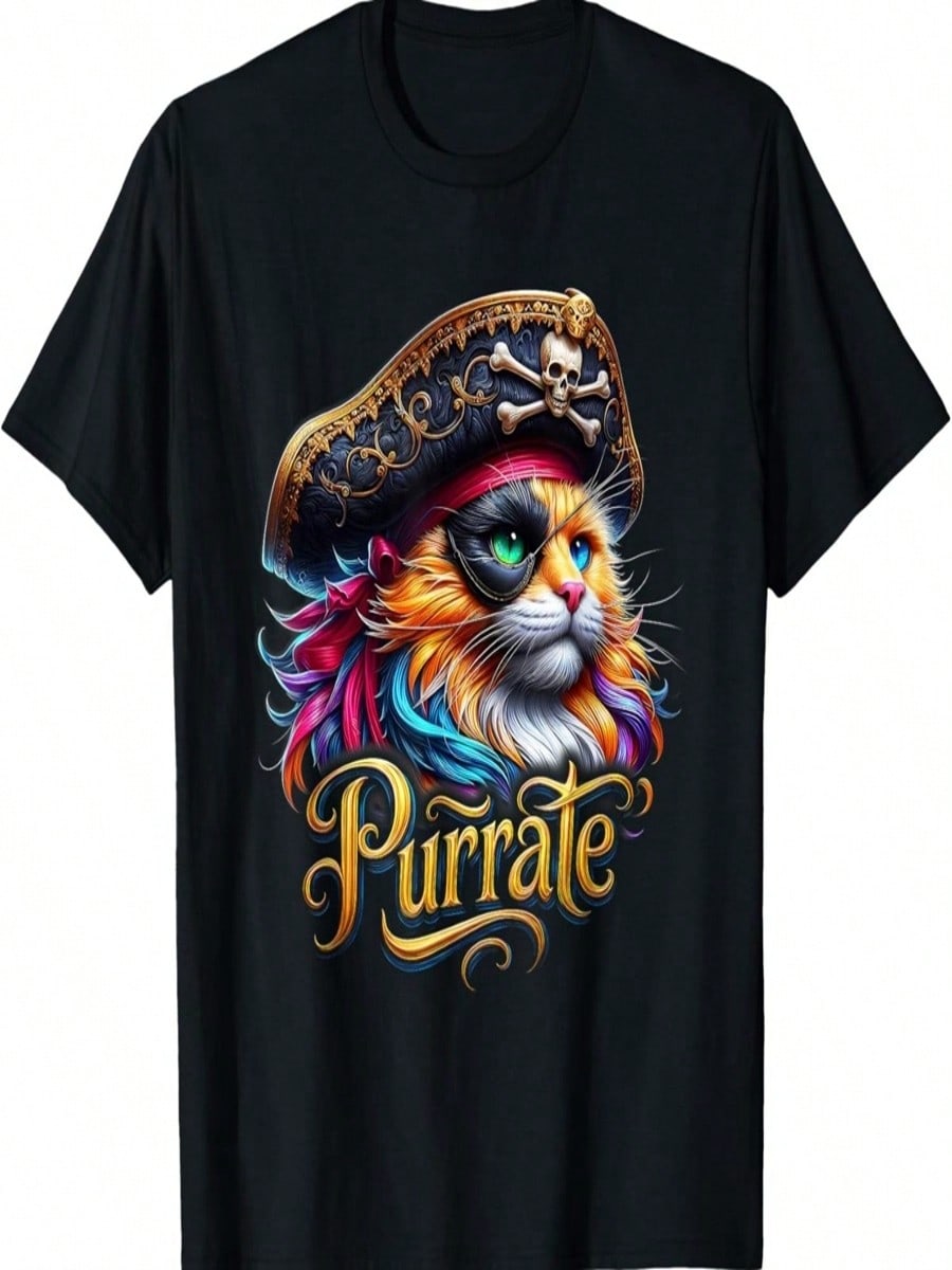 Cat Pirates Cat Purrate Cat Kitty Lover Adventure Memes T-Shirt S разноцветный