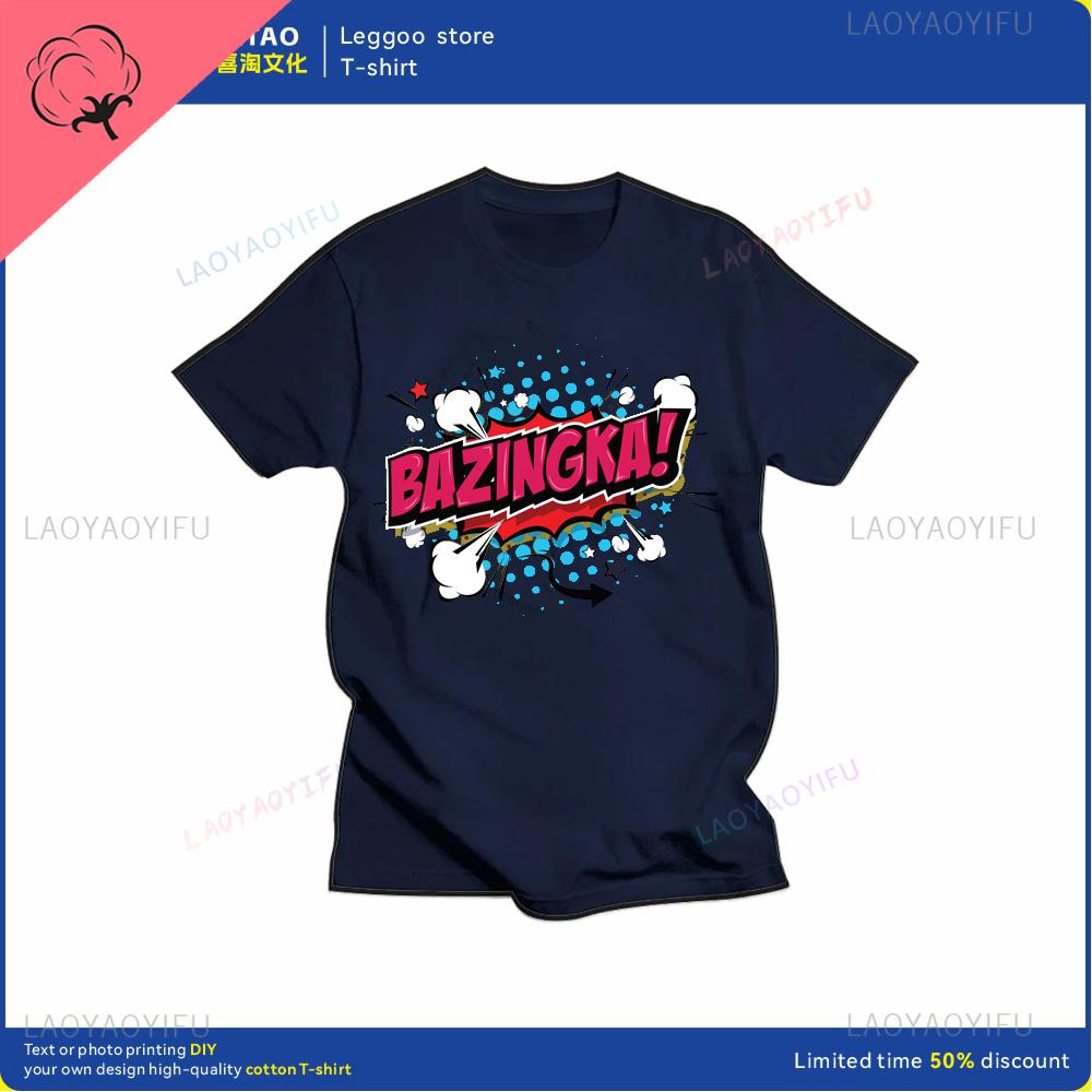 Big Bang Theory Bazinga Tshirt Mens Cotton Shortsleeved Sheldon Cooper Casual Everyday Streetwear