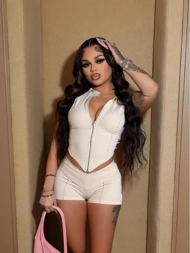 FC1376 European & American Women's Solid Color Vest and Sexy Shorts Set