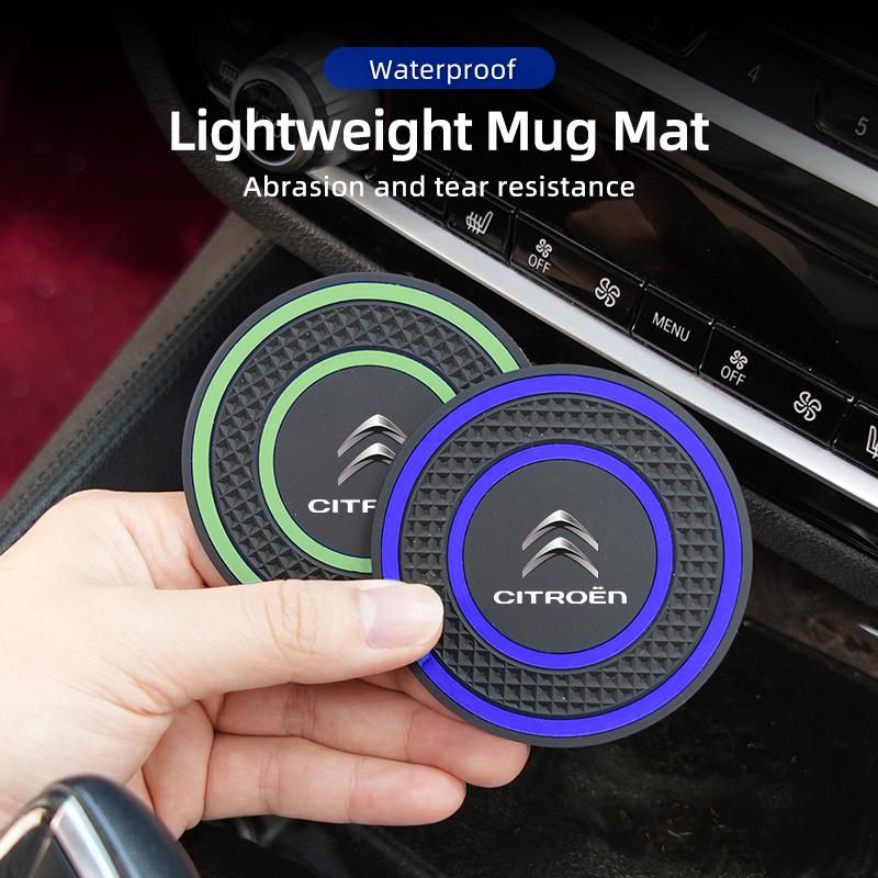 Silicone Double Ring Car Cup Mat Anti-Slip Insert For Citroen C4 C3 C5 C1 C2 Berlingo Celysee Cactus Picasso Aircross Saxo Grand aks256