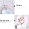 6 PCS Cake Insert Dessert Topper Decoration Picks Decorative Happy Birthday Cupcake Acrylic Child Fruit Cakes