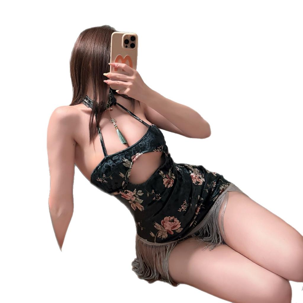 Sexy Lingerie, Flirting Pajamas, Pure Desire, Antique Small-breasted Cheongsam Suit, Seductive Woman