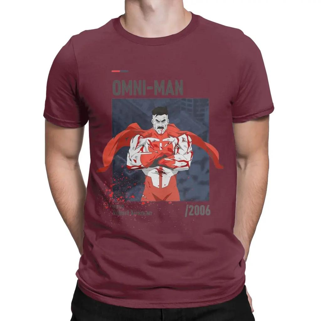 Omni-Man Framed Poster Invincible T Shirts Men 100% Cotton Creative T-Shirt Round Collar Tees Short Sleeve Clothing Graphic