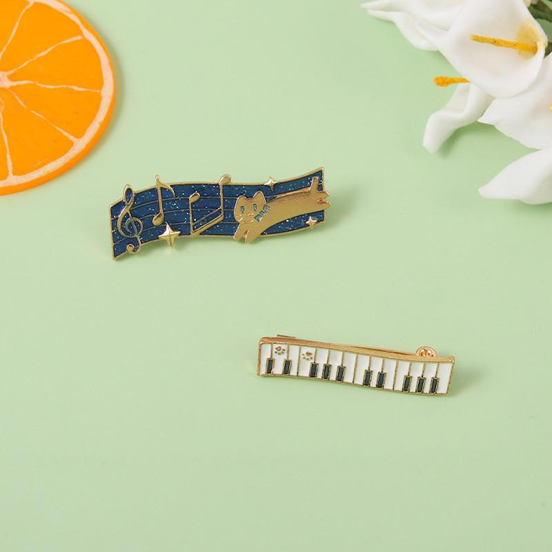 Adorable Cat Metal Music Note Brooch Unique Fashionable Gift For Music Lovers