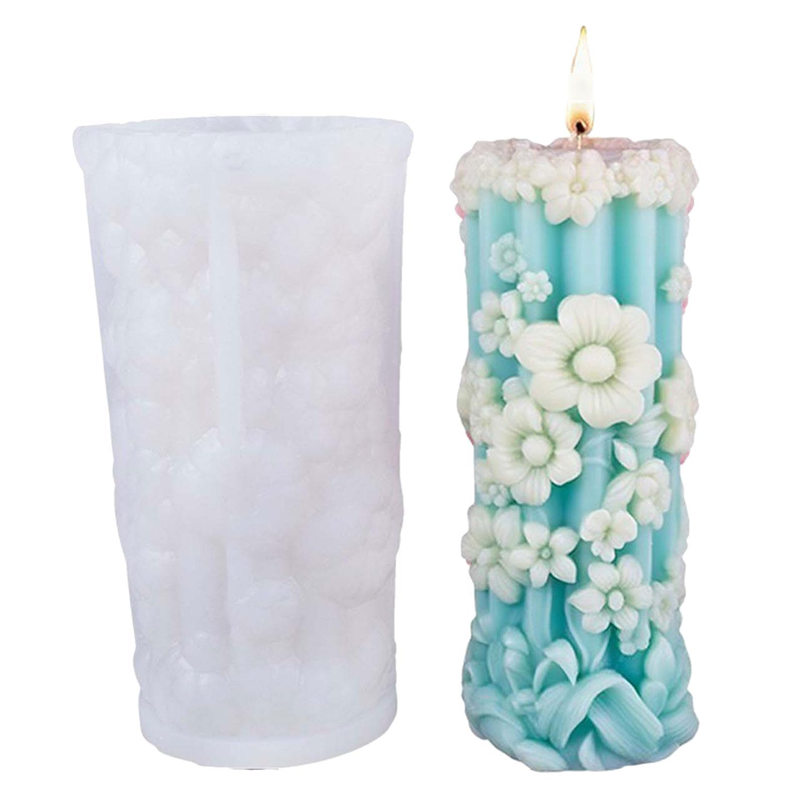 

Reusable Silicate Gel Pillar Candle Mould Floral Detailing For Enthusiasts And Artisanal Hobbies
