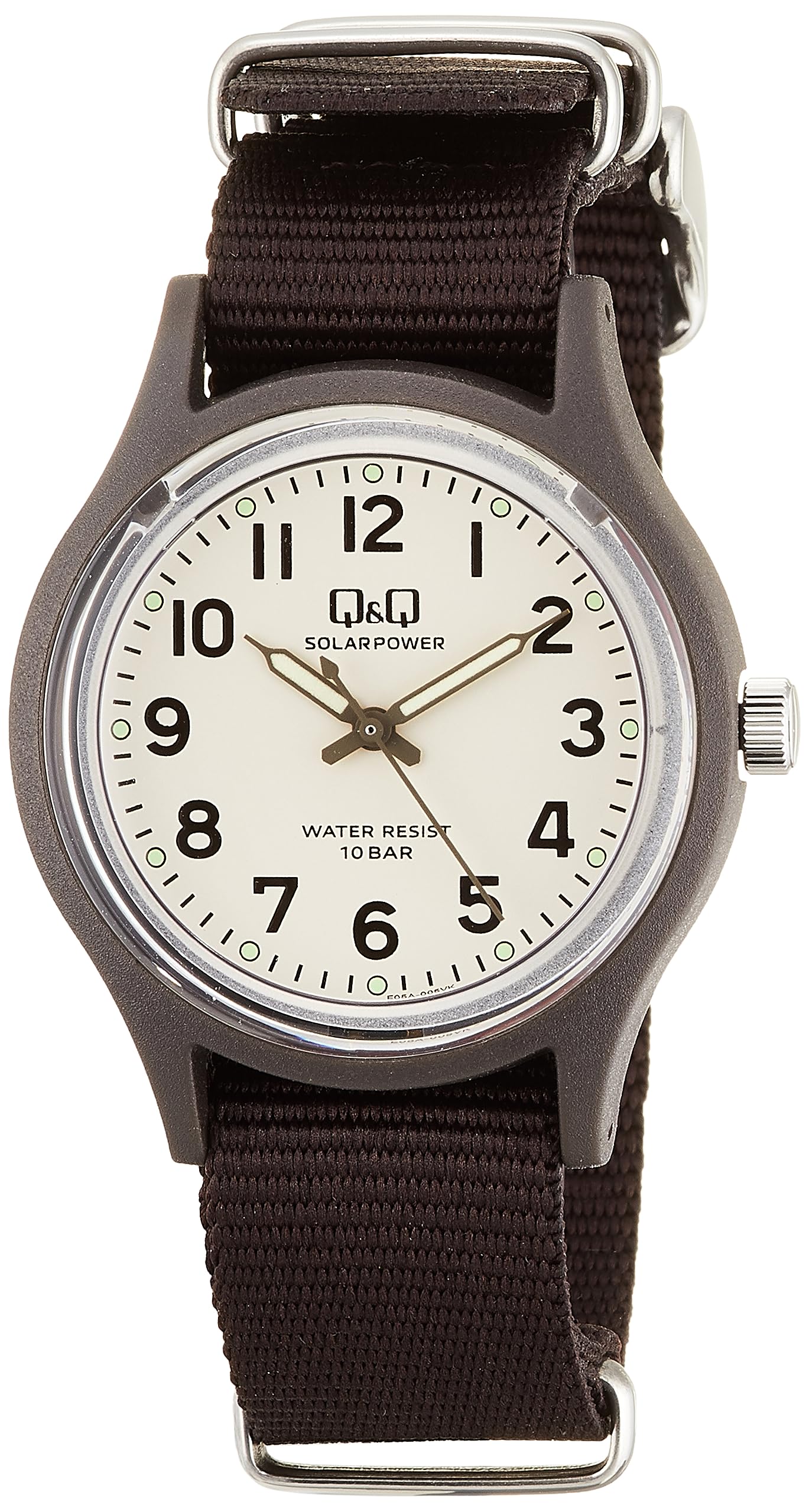 

Мужские аналоговые солнечные часы Citizen Q&Q, водонепроницаемость 10 АТМ, нейлоновый ремешок, коричневые, E05A-005VK