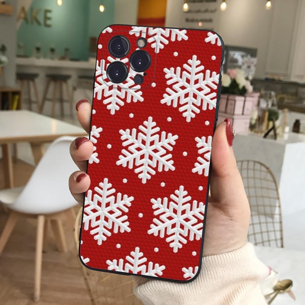 Merry Christmas Snowflake Phone Case Silicone Soft for iphone 16 15 14 13 12 11 Pro Mini XS MAX Plus X Cover
