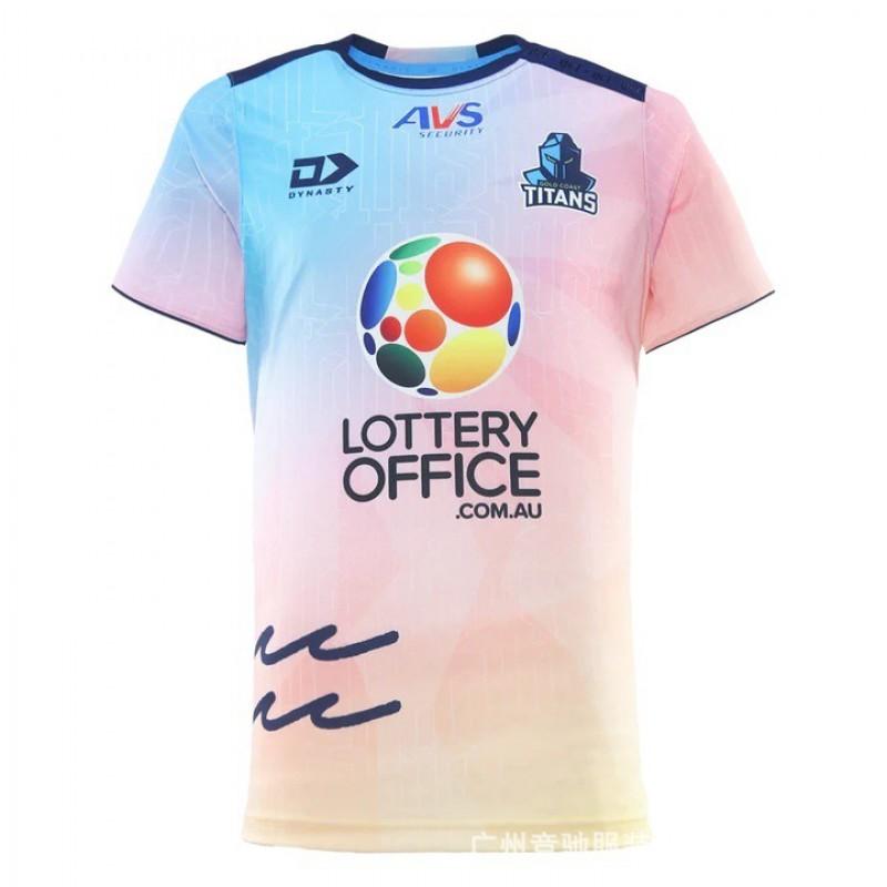 Gold Coast Titans NRL Rugby Training Jersey Mens Short Sleeve Sport Top Home Away Replica