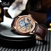 HAOFA Tourbillon-Uhr, mechanisch, automatischer Aufzug, Energieanzeige, hohles Zifferblatt, Mondphase, stilvolles Datum, luxuriöses Saphirglas, beliebtes wasserdichtes Geschenk