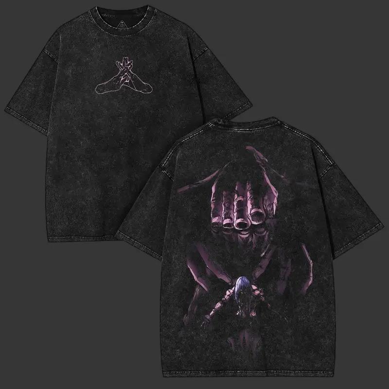 Okkotsu Yuta Jujutsu Kaisen Grafik T-Shirt Herren Kurzarm Baumwoll-T-Shirts Vintage Gewaschenes Tee Harajuku Herren Oversized T-Shirt