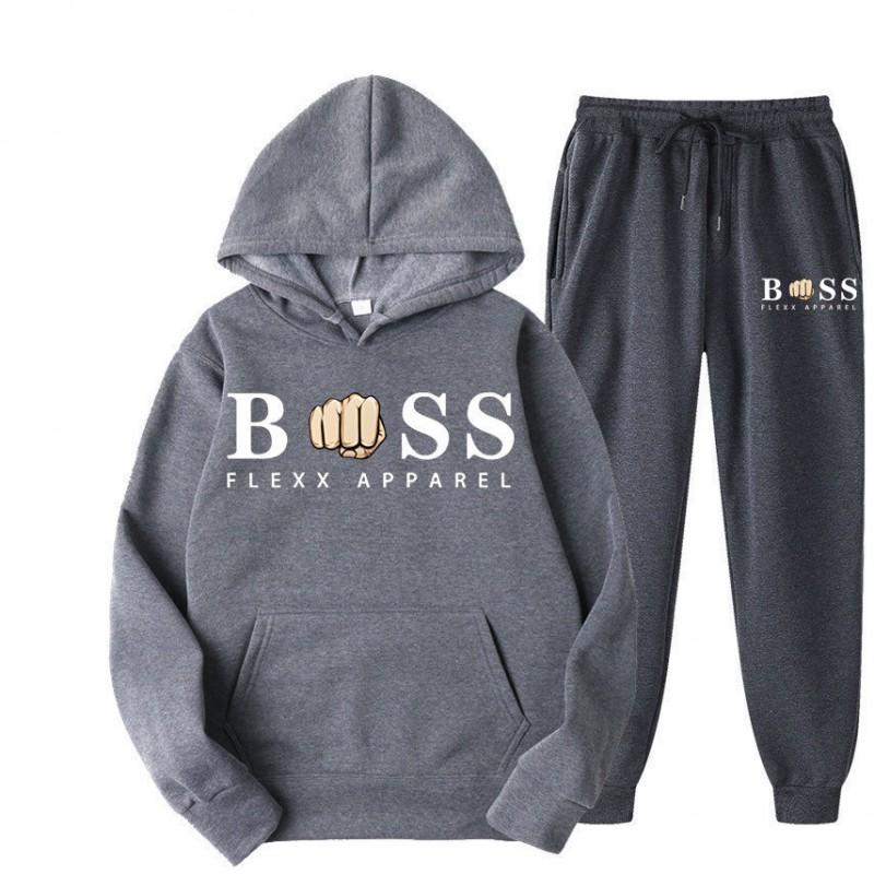 Mens Oversized Hooded Long Sleeve Sweatshirt Casual Printed Fleece-Lined Pullover Sportswear