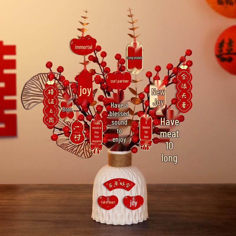 Bridal Arrangement Wedding Gift Plant Ornament for Living Room and Engagement Decorations