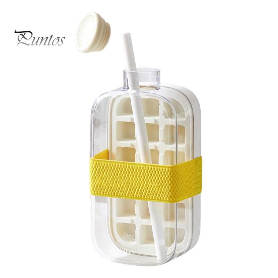 

Форма для льда для бутылок с водой Press-to-Cold 2-в-1 Форма для кубиков льда и чайник Быстрое приготовление льда Портативная бутылка Легкосъемная силиконовая форма Бесконтактная чашка для заморозки 800ML With straw белый