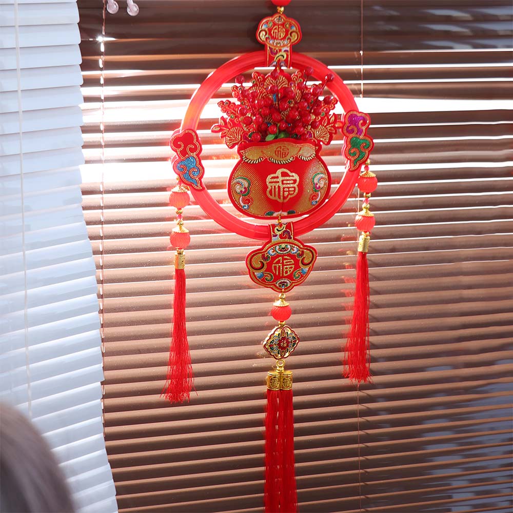 Chinese New Year New Year Fish Pendant Hanging Red Lucky Bag Pendant Traditional Tassels Spring Festival Ornament Home Decor