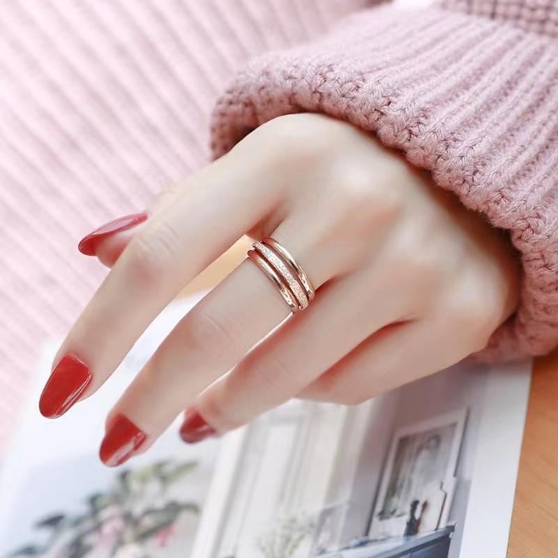 Modering für Paare aus Edelstahl in Roségold, Titanstahl Paar Zirkonring, Luxusschmuck für Damen und Herren, Hochzeitsgeschenke