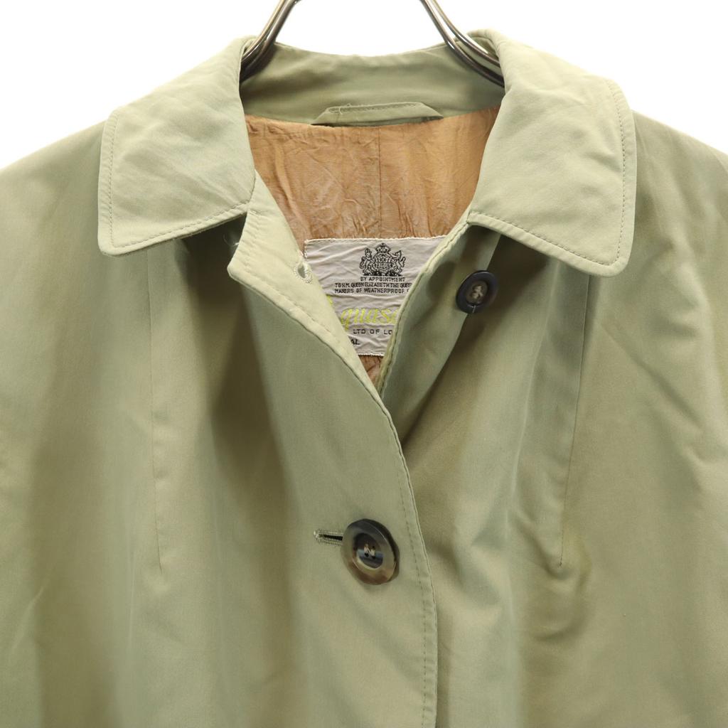 Aquascutum 70er 80er Vintage Edelstahl Kragen Mantel Khaki Damen Gebraucht