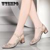 Sandali con tacco alto da donna Nuove scarpe estive da donna con tacco fine a punta Baotou Scarpe con fibbia coreana Scarpe da donna Scarpe da sposa da lavoro nere