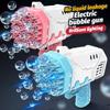40 Hole Rocket Launcher Bubble Machine Handheld Gatling Electric Bubble Gun Toy Kindergarten Without Battery and Bubble Water