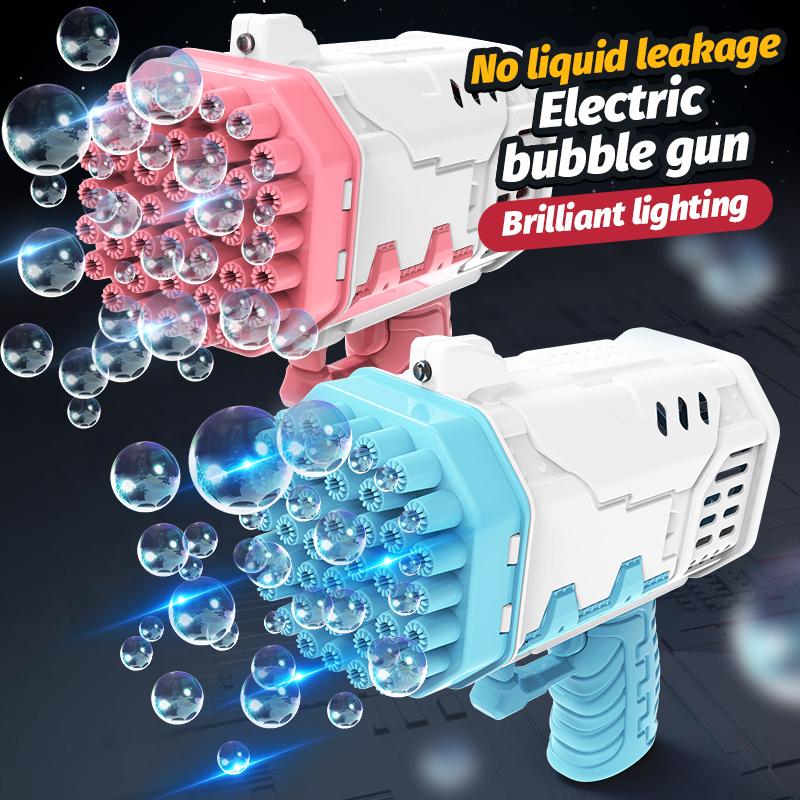 40 Hole Rocket Launcher Bubble Machine Handheld Gatling Electric Bubble Gun Toy Kindergarten Without Battery and Bubble Water