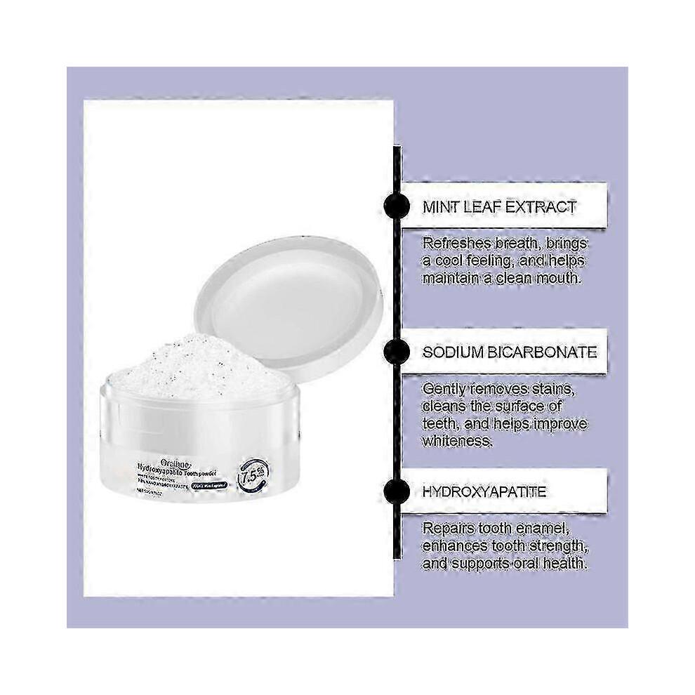 Hydroxyapatite Tooth Powder for Enamel Protection and Tooth Strengthening, Gentle and Effective Formula, Fresh Breath, Fluoride-Free Tooth Powder