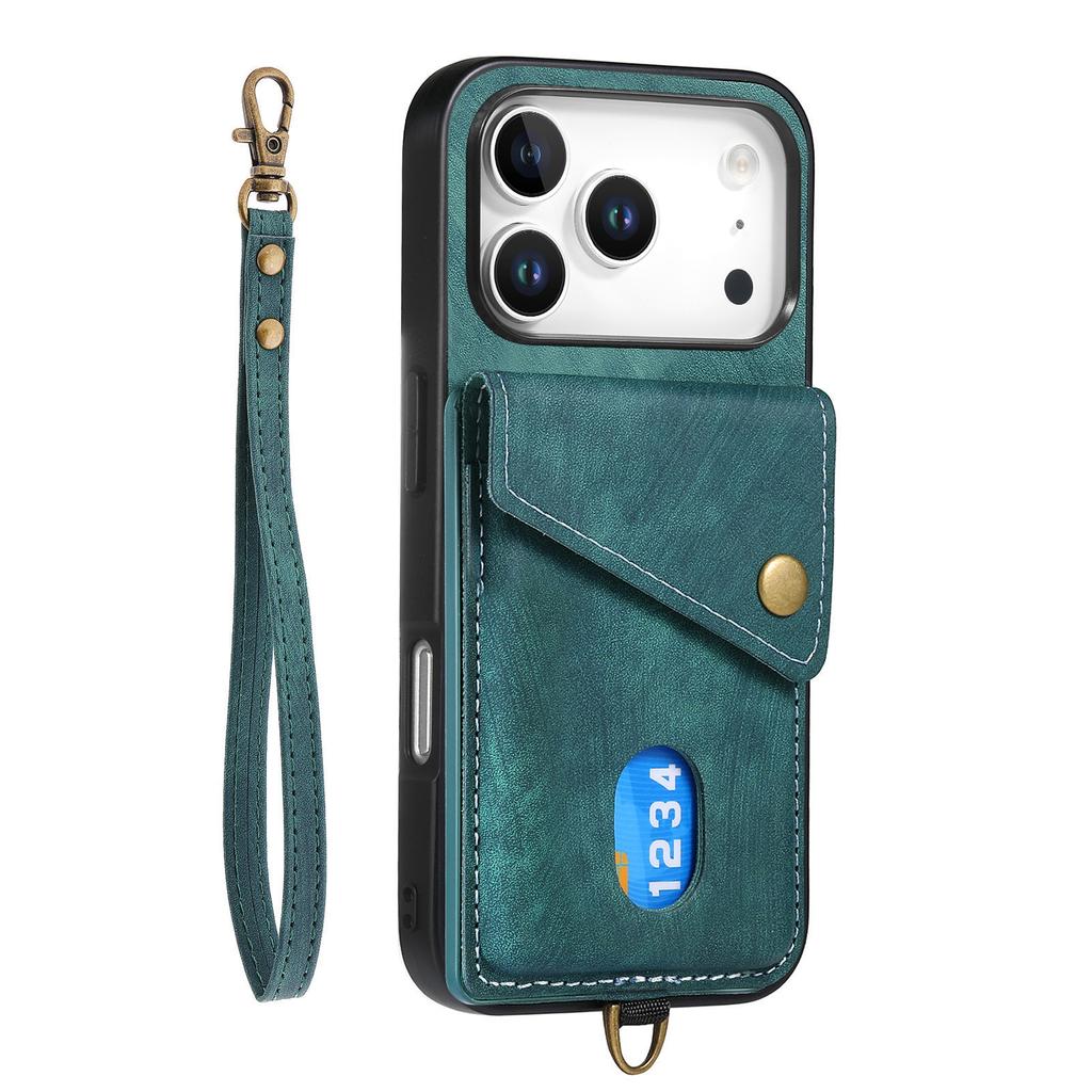 Retro Multi Functional Vertical Card Solt Wallet Leather Case For iPhone 17 Pro Max 16 Plus 15 14 13 12 11 17air Strap Bag Cover